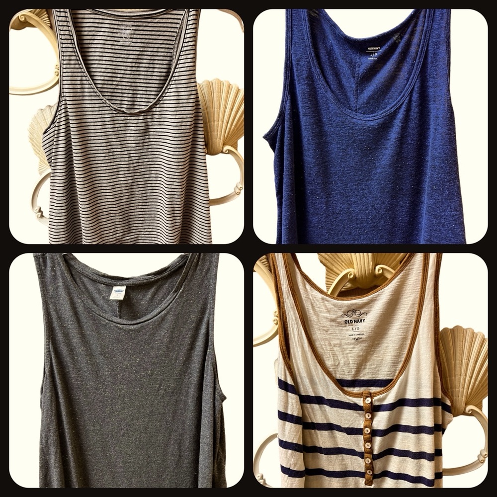 Group of 4 OLD NAVY Summer Shirts Prior Season Tank Top Style Size Large